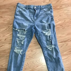 American Eagle high-waisted ripped skinny jeans